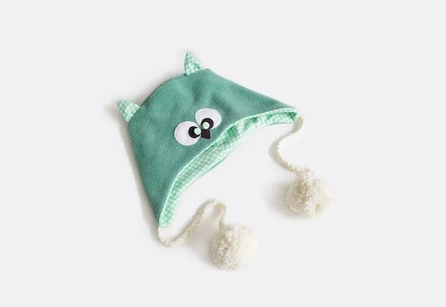 gratis Schnittmuster Eulen-Fleecemütze selber nähen