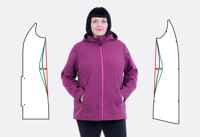 Softshelljacke Schnittänderungen anpassen