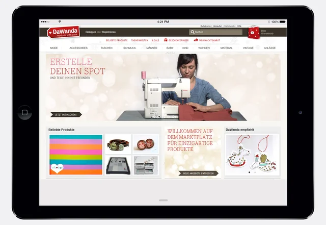 DaWanda Homepage mit pattydoo