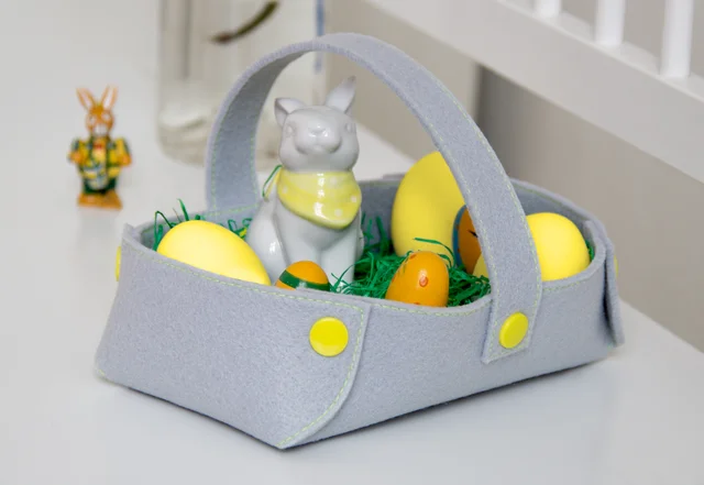 Nähanleitung Osterkorb aus Filz mit Kam Snaps nähen