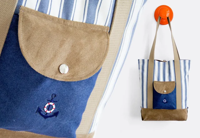 Nähanleitung Shopper Umhängetasche mit Aussenfach selber nähen