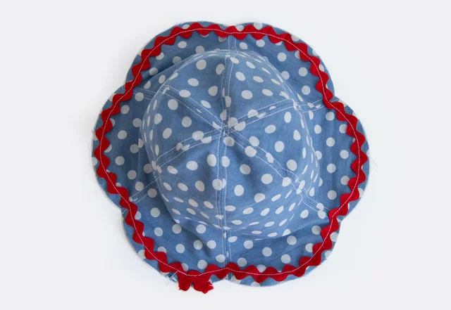 Nähanleitung Sommerhut Zackenlitze annähen