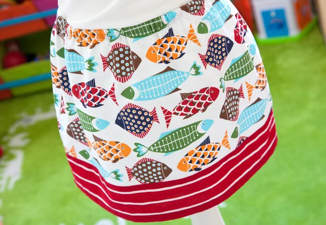Nähidee Kinderrock mit Fischmuster