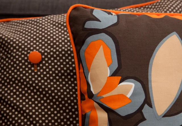 Nähidee Retrokissen mit Paspelband