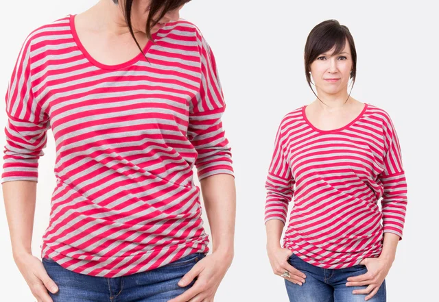 Schnittmuster Shirt Elaine mit 3/4 Ärmeln