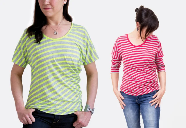 Schnittmuster Shirt Elaine mit seitlicher Drapierung und Nähvideo