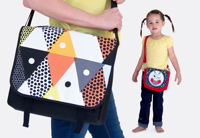 Schnittmuster Umhängetasche Messenger-Bag für Groß und Klein mit Nähvideo Schnittmuster Umhängetasche Messenger-Bag für Groß und Klein mit Nähvideo