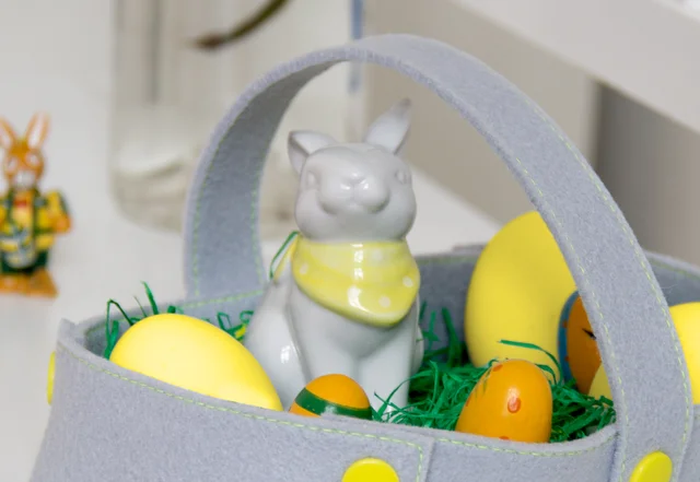 Schnittmuster gratis Osterkorb aus Filz nähen