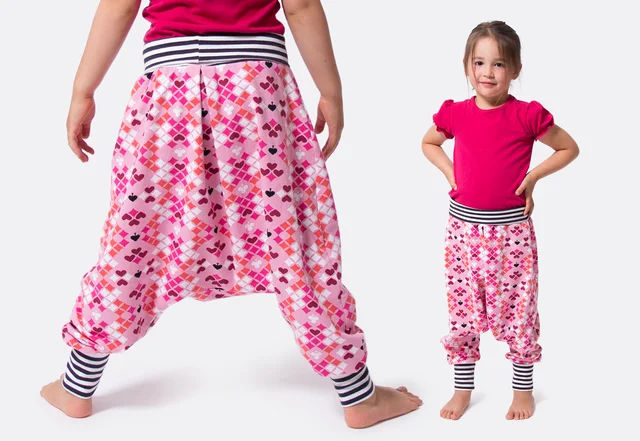 Schnittmuster kostenlos Pumphose für Kinder mit Nähvideo