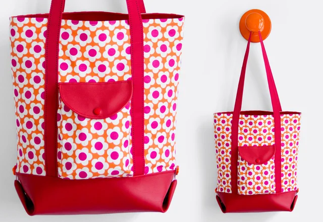 Schnittmuster kostenlos Umhängetasche Shoppe Blumenmuster retro