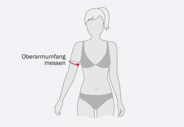 Schnittmuster Oberarmumfang messen