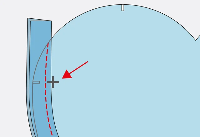 Nähanleitung Eierwärmer Schrägband Nahtzugabe markieren