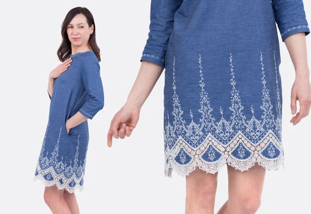Schnittmuster Bluse & Kleid Allie aus Chambray-Stoff nähen