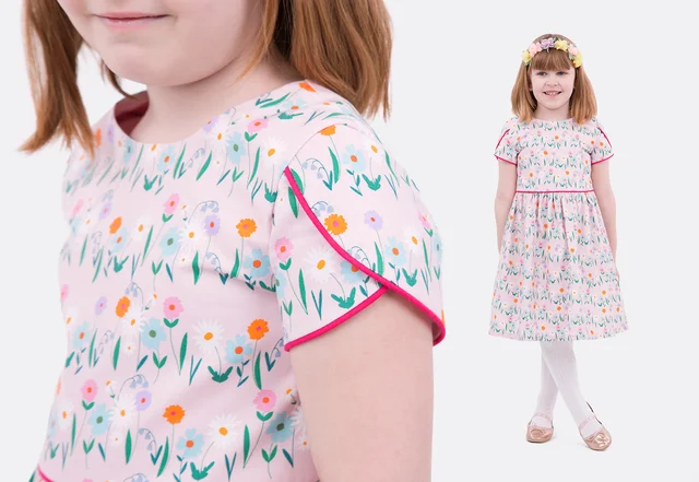 Schnittmuster Kinderkleid aus Webware nähen lernen Schnittmuster Kinderkleid aus Webware nähen lernen