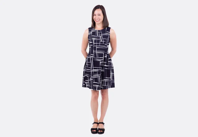 Anleitung Damenkleid Sommerkleid Prinzessnaht Teilungsnaht mit weitem Rock Anleitung Damenkleid Sommerkleid Prinzessnaht Teilungsnaht mit weitem Rock