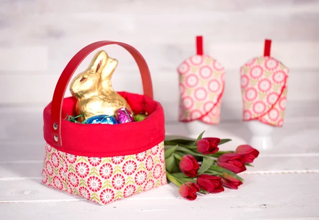 Anleitung Ostern Set Tischdeko Korb Eierwärmer Tulpen