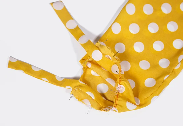 Nähanleitung Bluse Bindeband feststecken