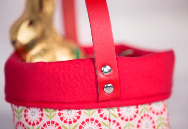 Anleitung Utensilo Osterkorb mit Henkel aus Leder