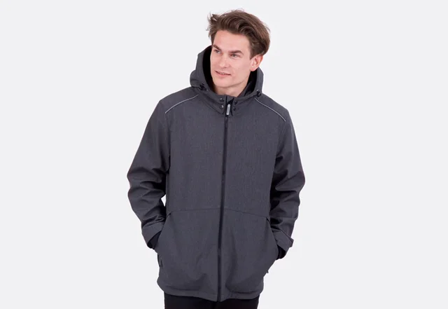 Schnittmuster Anleitung Softshelljacke Herren grau Reflektor Reissverschlusstaschen