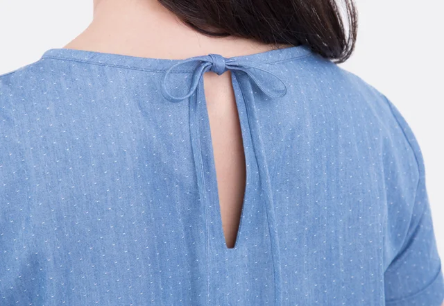 Schnittmuster Jeanskleid Rückenschlitz mit Schleife