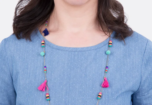 Schnittmuster Jeanskleid runder Ausschnitt