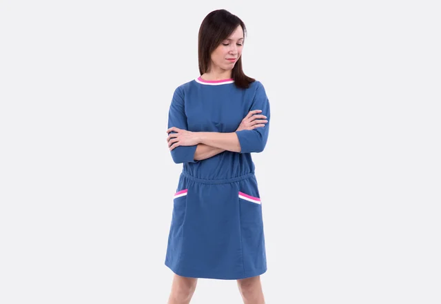 Schnittmuster Sweatkleid für sportliches Outfit Gummibund Taschen Schnittmuster Sweatkleid für sportliches Outfit Gummibund Taschen