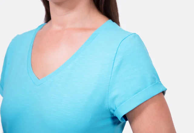 Damenshirt V-Ausschnitt Anleitung Schnittmuster Damenshirt V-Ausschnitt Anleitung Schnittmuster