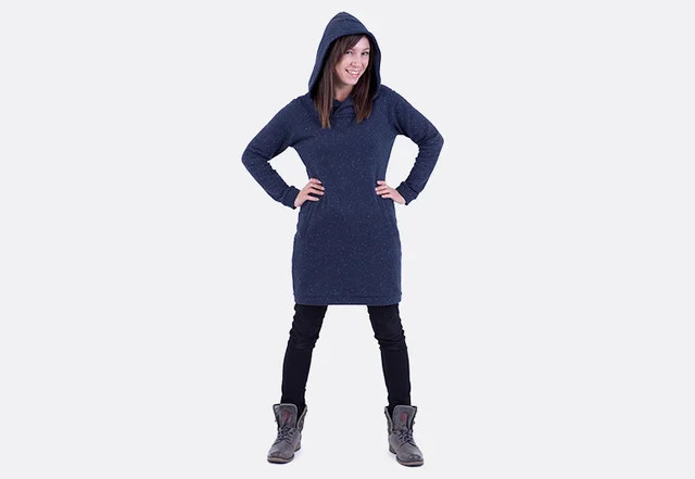 Hoodie-Kleid Schnittmuster aus Sweatstoff