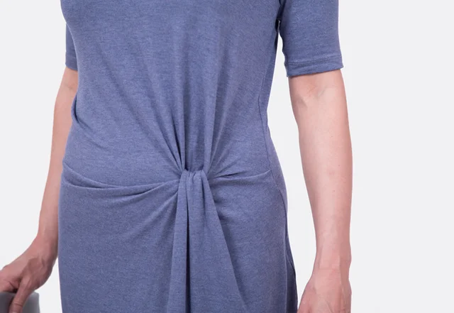 Knotenkleid Drapierung Falten nähen