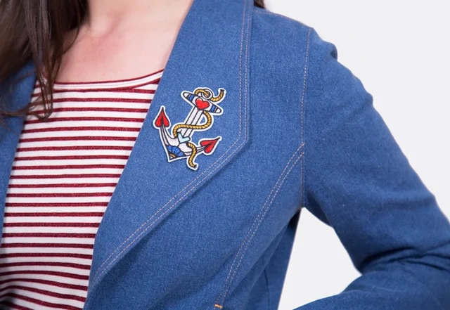 Schnittmuster Blazer Stretch Applikation selber nähen DIY