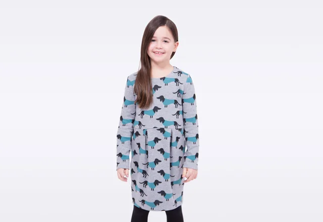 Schnittmuster Nähanleitung Sweatkleid mit Tulpenrock für Kinder