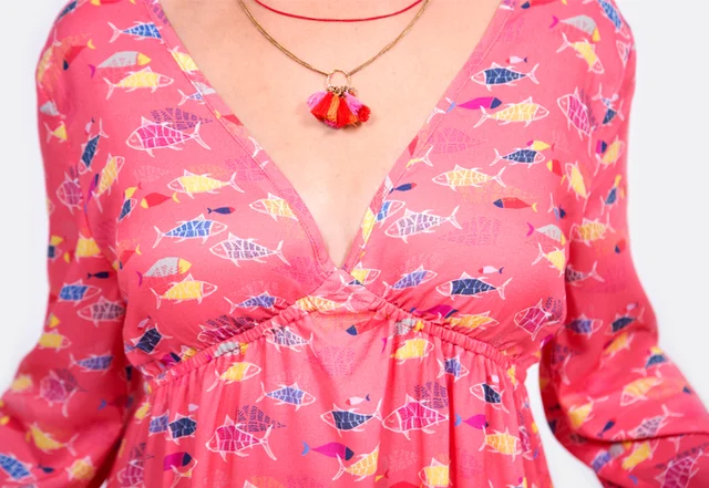 Schnittmuster Tunika Nähanleitung DIY Strandoutfit Ausschnitt