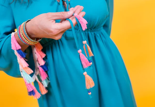 Schnittmuster Tunika Nähanleitung Strandtunika Quasten selber nähen