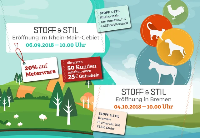 Stoff und Stil Ladeneröffnungen in Bremen und Rhein/Main Gebiet Stoff und Stil Ladeneröffnungen in Bremen und Rhein/Main Gebiet