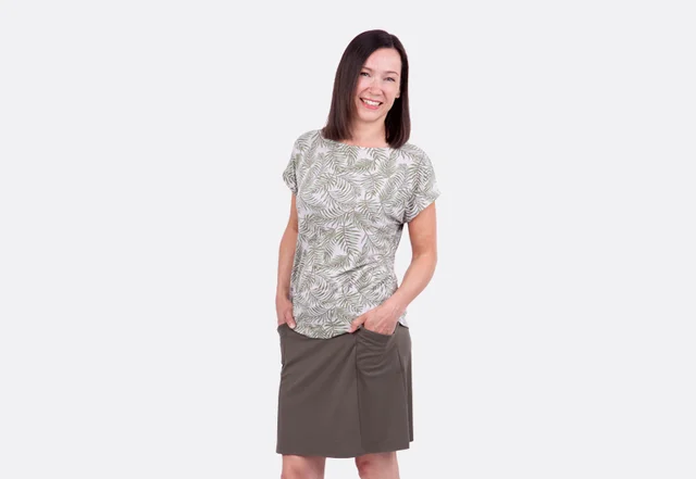 Anleitung Jerseyrock Shirt Taschen Outfit DIY