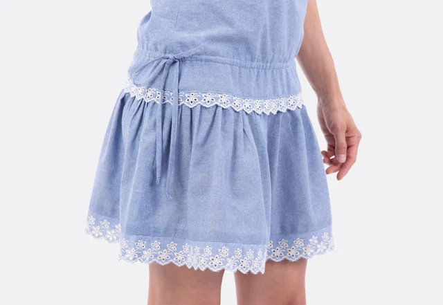 Schnittmuster Anleitung Stufenrock Spitze Schleife