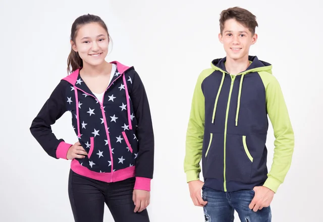 Schnittmuster Nähanleitung Sweatjacke für Teenies Jungs & Mädchen Schnittmuster Nähanleitung Sweatjacke für Teenies Jungs & Mädchen