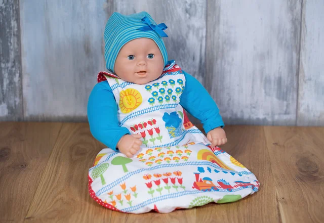 Schnittmuster Puppenschlafsack mit Klettverschluss selber nähen