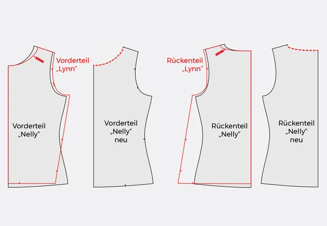 Schnittmuster Wickelkapuze Halsloch übertragen