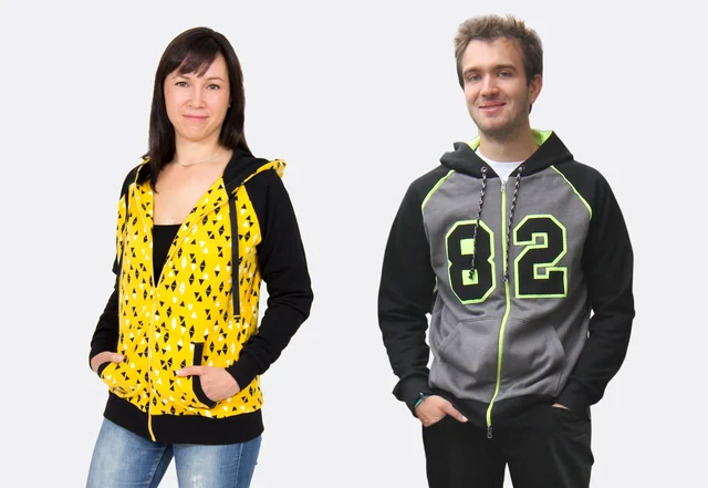 sewing pattern zip up hoodie for men and women