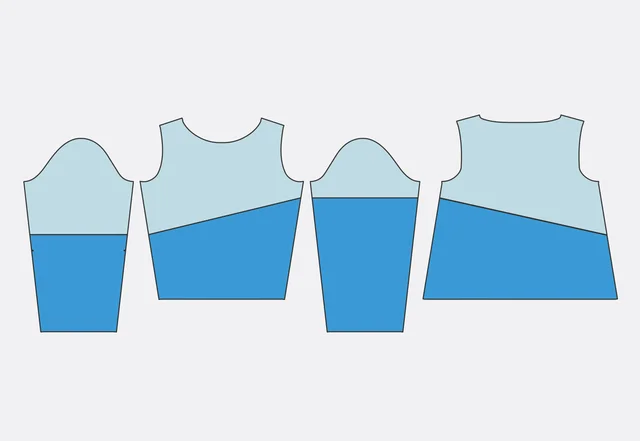 Schnittmuster Hoodie Teilungsnähte Schritt 3