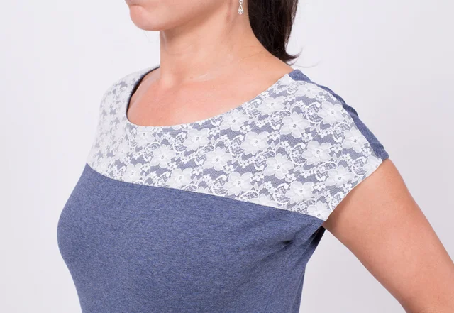 Jumpsuit Schnittmuster Anleitung kurze Ärmel Passe Spitze