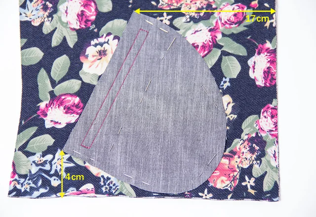 Reißverschlusstasche nähen - Taschenbeutel Position Reißverschlusstasche nähen - Taschenbeutel Position