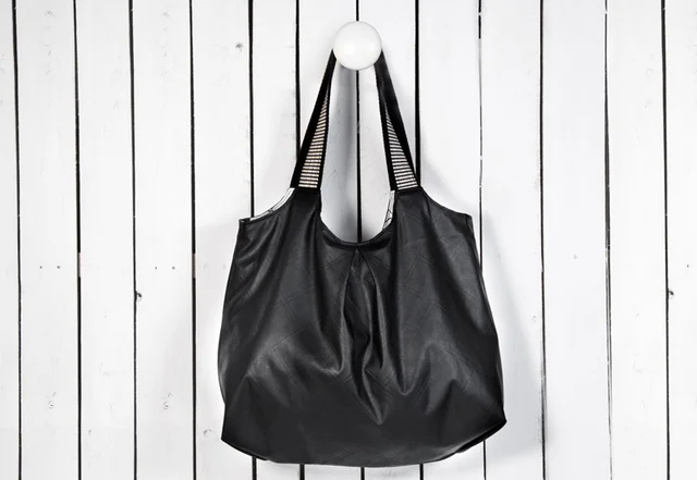 Schnittmuster Beuteltasche Kunstleder selber nähen