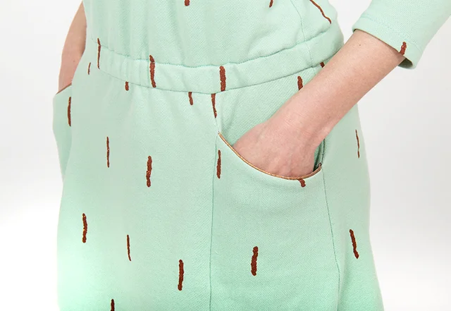 Schnittmuster Sweatkleid Tasche mit Paspelband