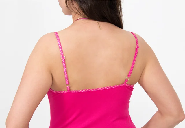 Spaghetti-Trägertop Schnittmuster selber nähen pink Spaghetti-Trägertop Schnittmuster selber nähen pink