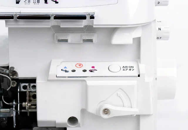 Jersey nähen Overlock Maschine JUKI MO-2000 Einfädler Easy Thread