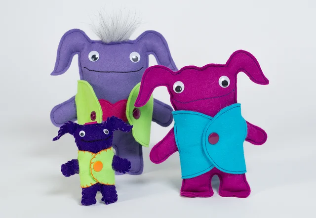 gratis Schnittmuster Monster Kuscheltier aus Filz