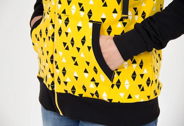Kapuzenjacke Kängurutaschen selber nähen
