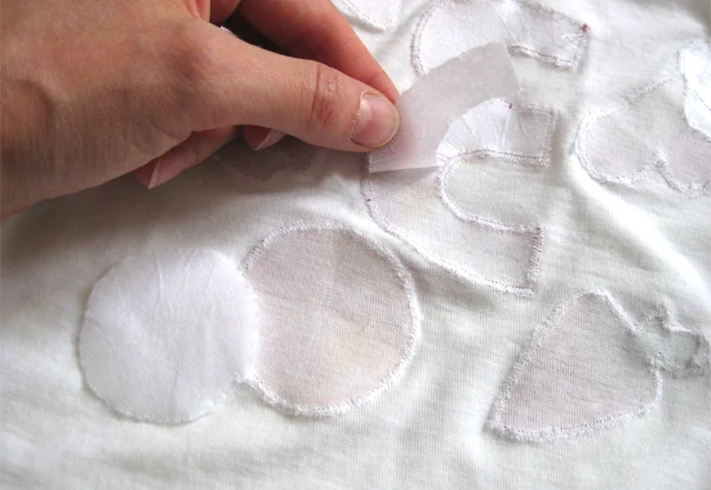 Applikation Vlies abziehen